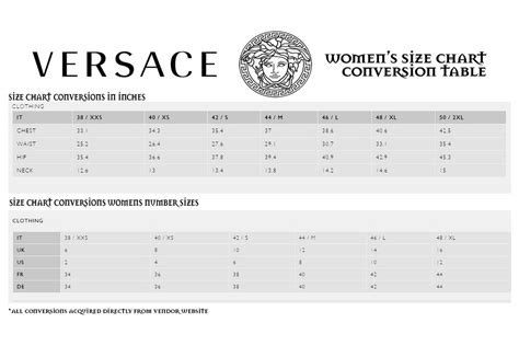 versace dress shirt size conversion|Versace size conversion chart.